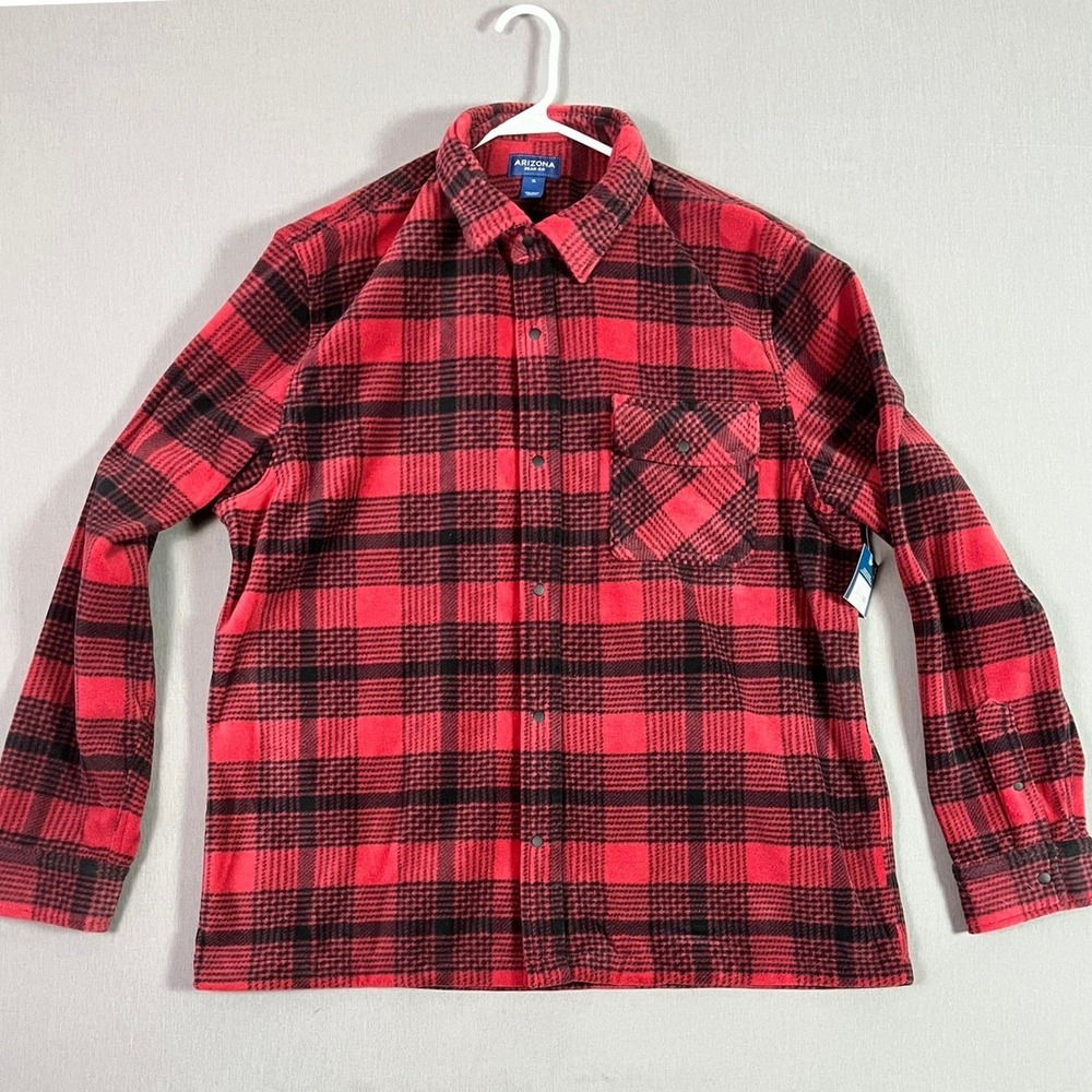Arizona Jean Co Flannel Shirt XL Fleece Red Plaid NWT